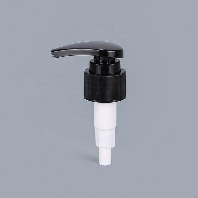 China Non Spill Customized 24/410 Black Plastic Dispensing Caps Non Spill High Quality Gel Ribbed Pump Closure Soap Pump Lids for sale