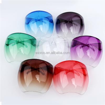 China 10 Colors Transparent Colorful Plastic Polycarbonate PC Face Screen Shield Anti Fog PC Face Shield Protective Masks Sunglasses for sale