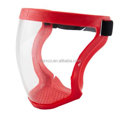 China 2021 New PP transparent protection full cover smart plastic clear sun visor face with anti fog facemask red for sale