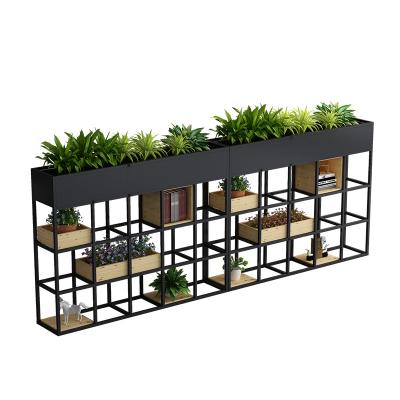 China Art iron screen partition low fence green plant wind flower rack decorative desk shelf modern industrial restaurant partition for sale