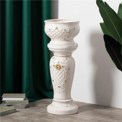 Chine Vase à fleur à la maison minimaliste moderne de morceau de décoration de salon Roman Column Tall Ceramic Vases pour le décor à la maison à vendre