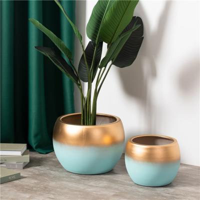 China High Quality Wedding Decorative Ornaments Indoor Succulent Plant Pots Round Porcelain Flower Pot Molds for sale