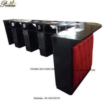 China Modern custom china manicure table long nail desk bar station for beauty salon for sale