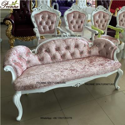 China Modern American Pink Sofa Chair Living Room Furniture Velvet Style Waiting Bench for sale