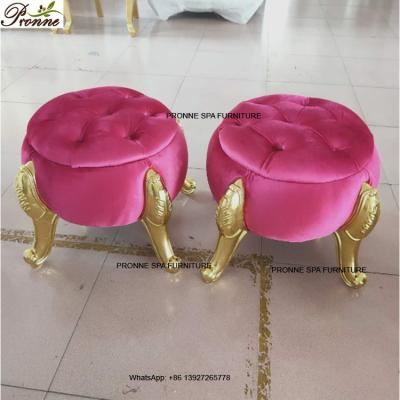 China Modern Luxury Round Synthetic Leather Nail Technician Pumpkin Beauty Salon Pedicure Stools for sale