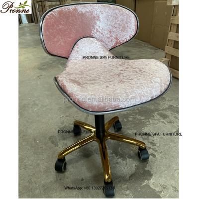 China Modern luxury gold spa pedicure salon beauty technicican stool for sale for sale