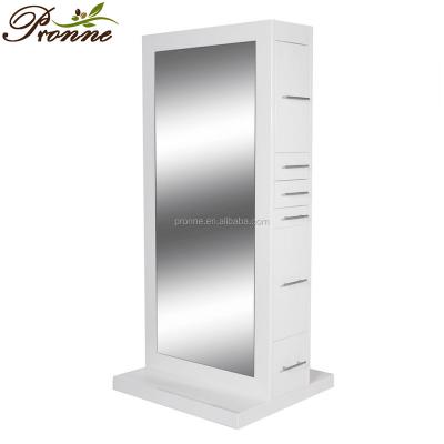 China European Style Modern Design Salon Furniture Barber Shop Mirror Desk Mirror Station for sale