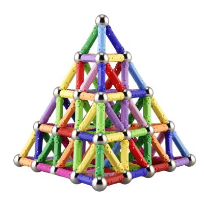 China Construction Toy Hot Selling DIY Colorful Building Block Building Set Sticks and Magnetic Steel Ball Toys for sale