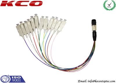 Cina Il cavo a fibra ottica MTP MPO dello sblocco del cavo/QSFP dello sblocco a 12 smazza fuori lo Sc in vendita