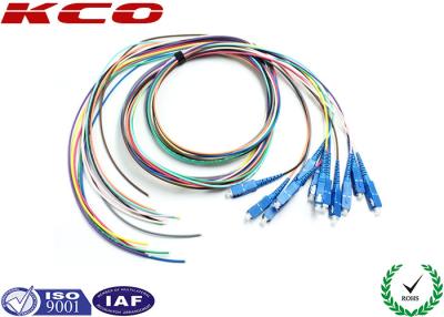 China 12 Faser des Farbe-PVC-Faser-Optikzopf-Monomode--FTTH zur Ausgangs-Sc-Art zu verkaufen