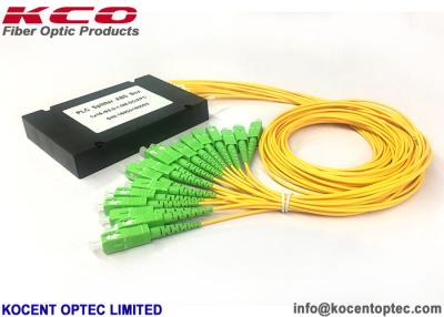 China 1:16 PLC Fiber Optic Splitter 1x16 ABS Box 0.9mm 2.0mm 3.0mm 1*16 Modular Splitter for sale