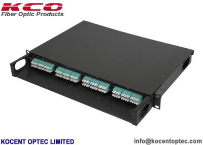 China High Density 96fo 96core 19'' 1U OM3 OM4 MPO MTP Fiber Optic Patch Panel Terminal Box for sale