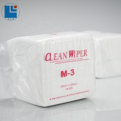 China Stocked 1/4 Times 100% Nonwoven Polyester 150mmX150mm Bemcot M-3 Cleanroom Wipe for sale