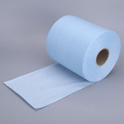 China Viable Oil Viscous Absorbent Industrial Dry Run Cloth Rag Paper Roll Cleaning Paper for sale