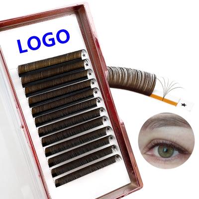 China Long 0.05 0.07 Brown Wholesale Natural Lash Extension 1 Second False Blooming Mink Easy Fan Eyelash Extension for sale