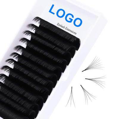 China Lash Extensions Synthetic Faux Mink Long Fan Free Eyelash Extension Individual Knot Easy Wholesale Natural Volume for sale