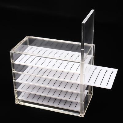 China Professional Eyelash Extension Tools Wholesale 5 Layers Lash Storage Box Dust Proof Display Case Custom Acrylic Eyelash Extension Storage for sale