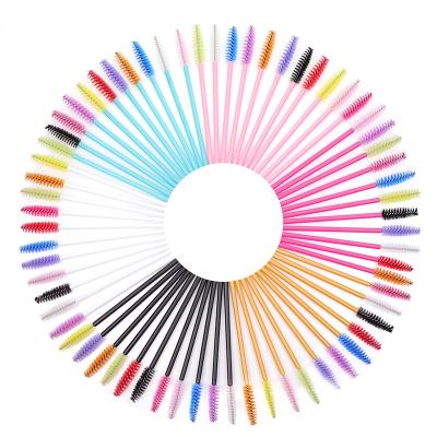 China Super Soft Manufacturers Supply Multi Color Eyelash Mascara Brush Eco-Friendly Plastic Handle Lash Brushes for sale