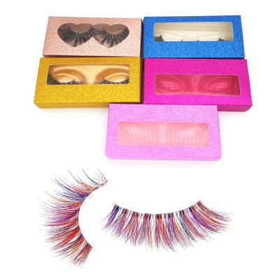 China Factory Wholesale High Quality Colored Mink 3D Effect Extra Fluffy Eyelashes Colored Lashes Hand Made for sale