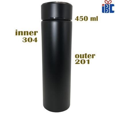 China Sustainable Black Smart Temperature Stainless Bottle With Tea Filter for sale