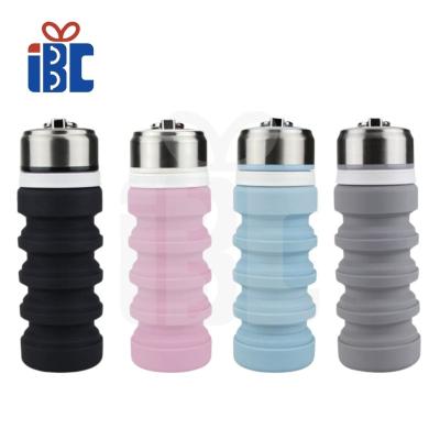 China Sustainable Custom Reusable Silicone Water Bottles Leak Proof for sale