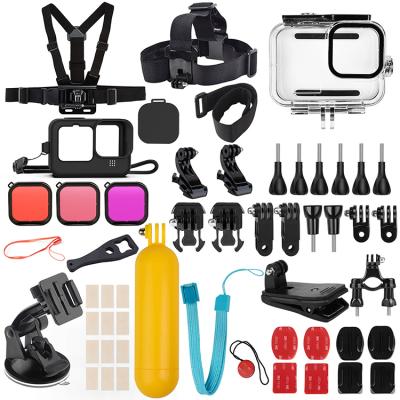 China Portable Flexible Camera Diving Kit Set Waterproof Diving Filter Lens Cap Trunk Strap Bike Accessory Mount Suitable for GoPros H9 for sale