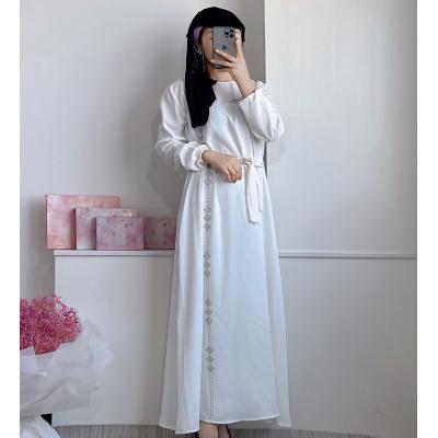 China Eid Muslim Clothing Middle East Abaya Long Sleeve Long Sleeve Piercing Dress 2023 Hotspot Long Skirt Abaya Dress Muslim Female Muslim Women Maxi Dress for sale