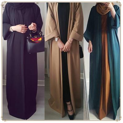 China Modest Kaftan Islamic Muslim Abaya Plain Long Robe Robe Solid Color Cardigan from Modest Kaftan Islamic Dubai Turkey for sale