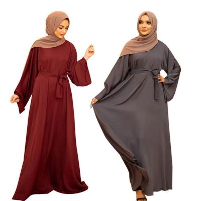 China 2023 NEW Wholesale Modest Elegant Plus-size Modest Islamic Clothing Muslim Simple Dresses Solid Color For Women Abaya for sale