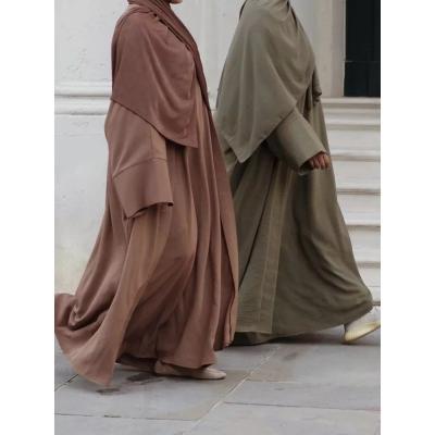 China Factory Casual Modern Supplier Muslim Women Dress Soft Crepe Modest Abaya Islamic Clothing Full Cover Abaya Set Prayer Garment 2 Pieces for sale