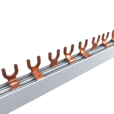 China T2 Standard EU Fork Busbar U Type Pure Copper Electric Busbar u Type Busbar 3P 63A For Panel Electric Busbar for sale