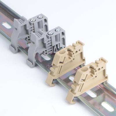 China Detachable Terminal Block End Stop Clamp Steel End Clamp Rail Mounted Accessary PA66 Din-Rail Installed EW-35 for sale