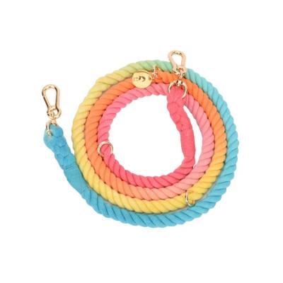 China Multifunctional Wholesale Luxury Rope Leash Luxury Pet Dogs Collars Handmade Colorful Pet Cotton Rope for sale