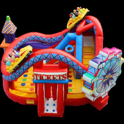 China Amusement Park Inflatable Roller Coaster Jumping Bouncy Castle and Slide Bouncer, Small Inflatable Bouncer, Indoor Bounce House for Tent for sale