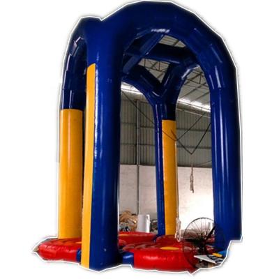 China Multifunctional Outdoor Movable Frame Post Inflatable Air Bungee Jumping Trampoline For Adults for sale