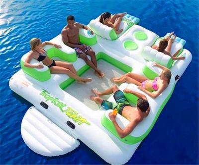 China Factory wholesale multifunctional relax inflatable island lounge water floating island on sale for sale