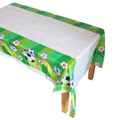 China Plastic PE Table Cloth Football Soccer Table Cover Plastic Tablecloth Waterproof For Kids Birthday Party Decorations 180*108cm for sale