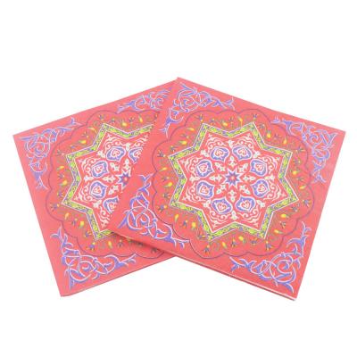 China New Printed Eid al-Fitr Paper Napkins With Moon Printed for Ramadan Decoration Islam 33*33cm for sale