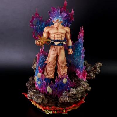 China Ultra cartoon toy 35cm anime GK DBZ instinct super saiyan key of selfishness goku action count with light PVC model toy for gifts for sale