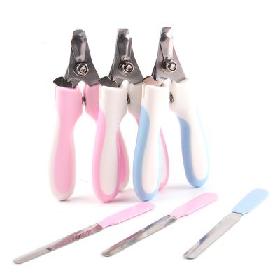 China Professional Pet Stocked Cat Dog Nail Clipper Cutter with Scissors Sickle Stainless Steel Grooming Clippers for Pet Claw Dog Supplies for sale