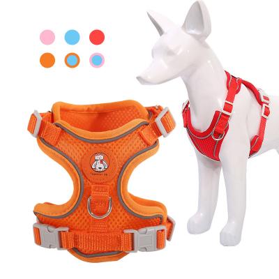 China Lights Wholesale Pet Supplies 2021 Pet Chest Harness Reflective and Breathable New Rope Traction Harness for Cats and Dogs for sale