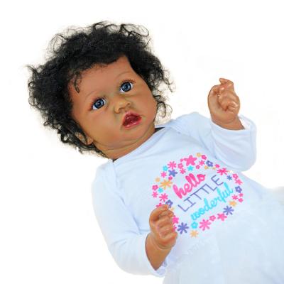 China Changeable Dressing Amazon Hot Sale 58cm Realistic Reborn Baby Dolls With Soft Body African American Realistic Girl Doll for sale