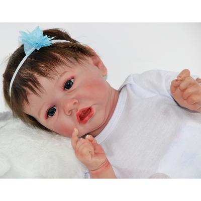 China Custom Vinyl Plastic Dressing 22inch 58cm Baby Changeable Reborn Baby Dolls Full Silicone Dolls for sale