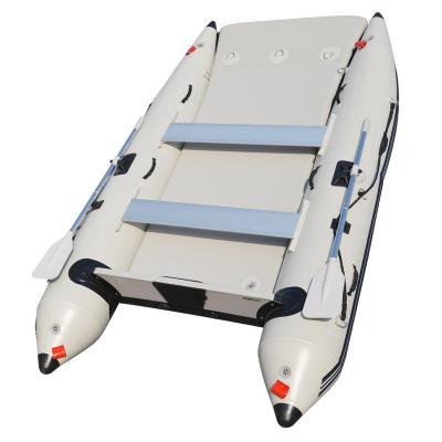 China 11ft Inflatable Catamaran Boat Mini Cat Boat Gray Relaxing Inflatable Dinghy for sale