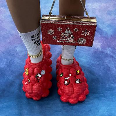 China Fashion Trend Christmas Funny Lychee Bubble Slippers Shoes For Women's and Men's Fashion Ladies Fur Slippers Bubble Slides With Clogs Charms for sale