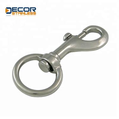 China Oil & Gas 304 Stainless Steel 316 Swivel Eye Bolt Trigger Snap Hooks Snap 3.5inch Clips for sale