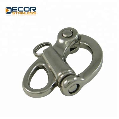 China Heavy Industry High Polished Snap Eye Swivel Shackle Stainless Steel Marine Hardware for sale