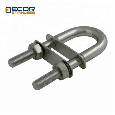 China High Tensile SS304 SS316 Stainless Steel U Bolt Bracket For High Nut for sale