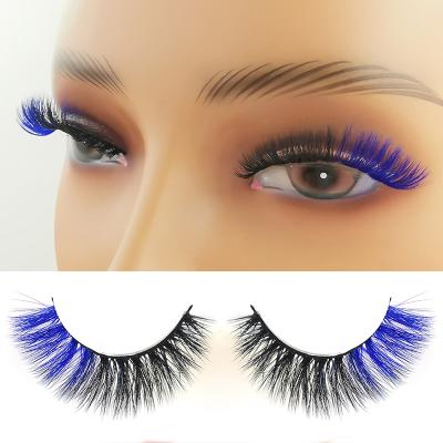 China Thick Natural 3D Color Synthetic Lashes Two Tone Colored Lashes Faux Mink Lashes Wholesale for sale