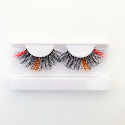 China Wholesale Colored Fake 3d Mink Lashes Make Your Own Logo Custom Lash Color On One Side Of Lashes Tape for sale